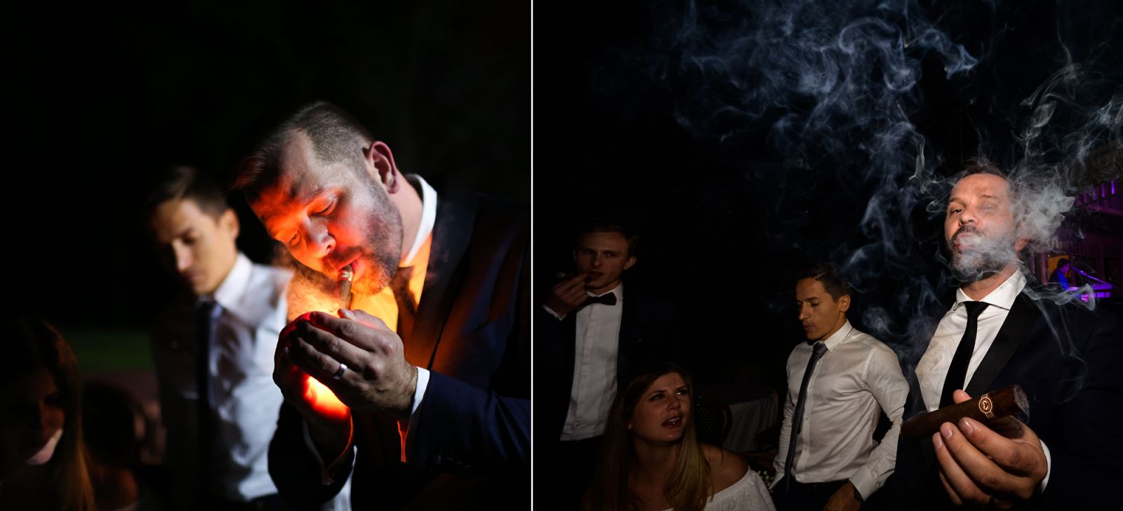 20_groom-smokes-cigar-at-wedding-reception-captured-by-hunter-valley-wedding-photographer